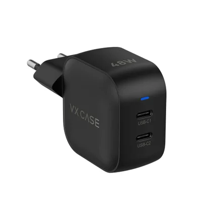 Adaptador De Carga Turbo 2 Tipo-c Striker 48w - Preto