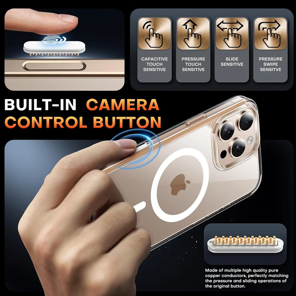 Imagem 5 de 5 do produto Capa Magnética Iphone 16 Pro 6.3" Botão Câmera Proteção