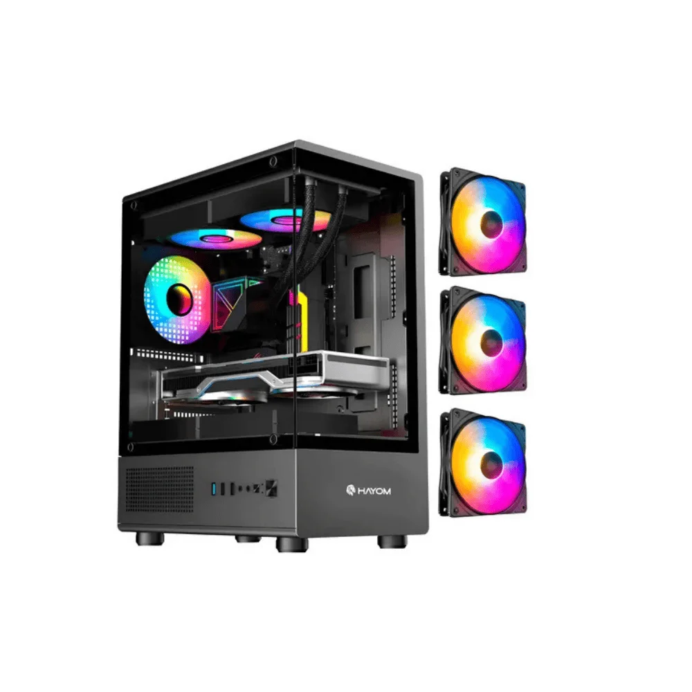 Imagem 2 de 5 do produto Gabinete Gamer Mid Tower C/3 Fans Hayom Gb1789