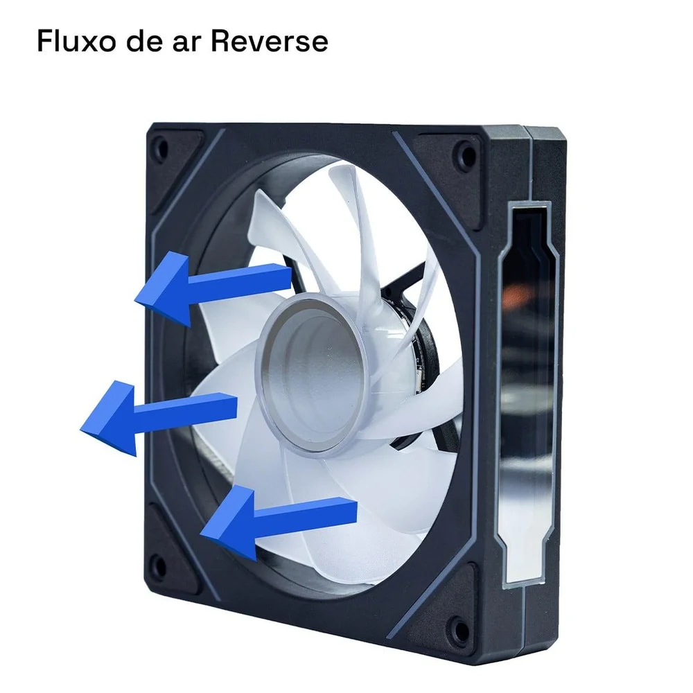 Imagem 2 de 5 do produto Cooler Para Gabinete Round5 Aurora Reverse, 120mm, Pwm, ARGB, Preto, R5-aurora-rv-b-2191