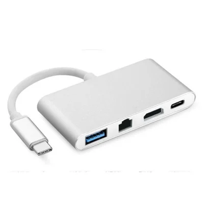 Cabo Adaptador Usb-c Para HDMI 4k Usb 3.0 Usb-c Rj45 F3 Jc-tyc-401 - 1331