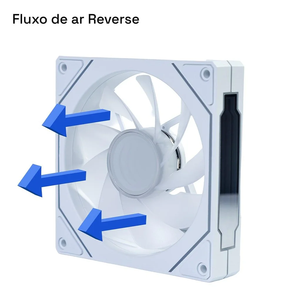 Imagem 2 de 5 do produto Cooler Para Gabinete Round5 Aurora Reverse White, 120mm, Pwm, ARGB, Branco, R5-aurora-rv-w-2194