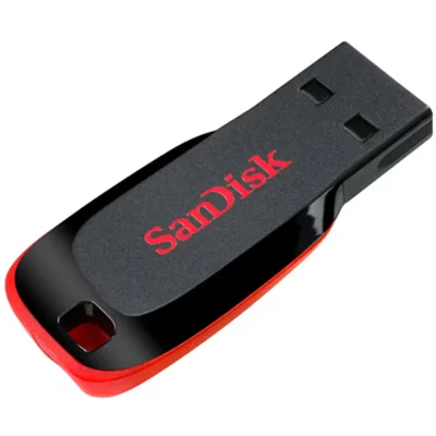 Pendrive Sandisk Cruzer Blade 32gb Usb 2.0   Lacrado | Memória Flash Preto Para PC, Notebook, Smart Tv E Som Auto