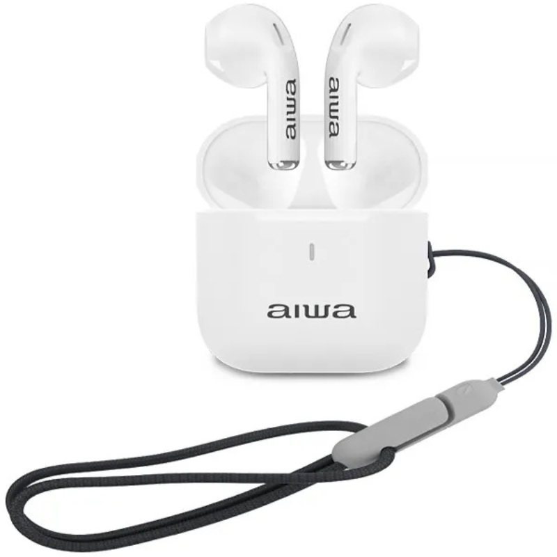 Fone De Ouvido Sem Fio Aiwa Awtwsg100w Bluetooth Tws Microfone Integrado Bateria Longa Duração Branco