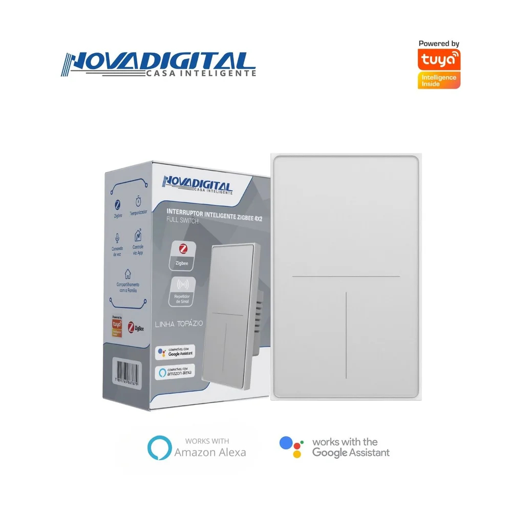 Imagem 2 de 5 do produto Interruptor Inteligente Zigbee Linha Topázio 3 Botões Branco