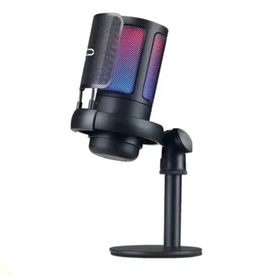 Microfone Condensador LED Alta Sensibilidade Usb Gamer