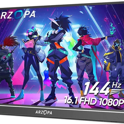 Monitor Portátil Full Hd 144hz Gamer 1080p 16,1" - Preto