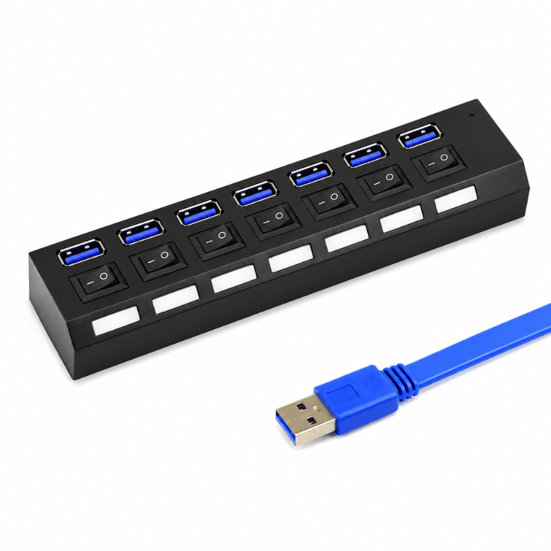 Hub Usb 7 Portas Usb 3.0 Port Adapter Powered Splitter Converter Expansor Para PC Fy-377
