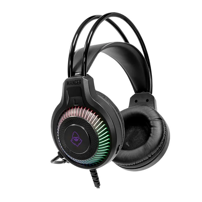 Imagem 2 de 3 do produto Headset Gamer Mancer Twilight S Rainbow 40mm 3.5mm Usb Preto - Mcr-tlts-RGB01