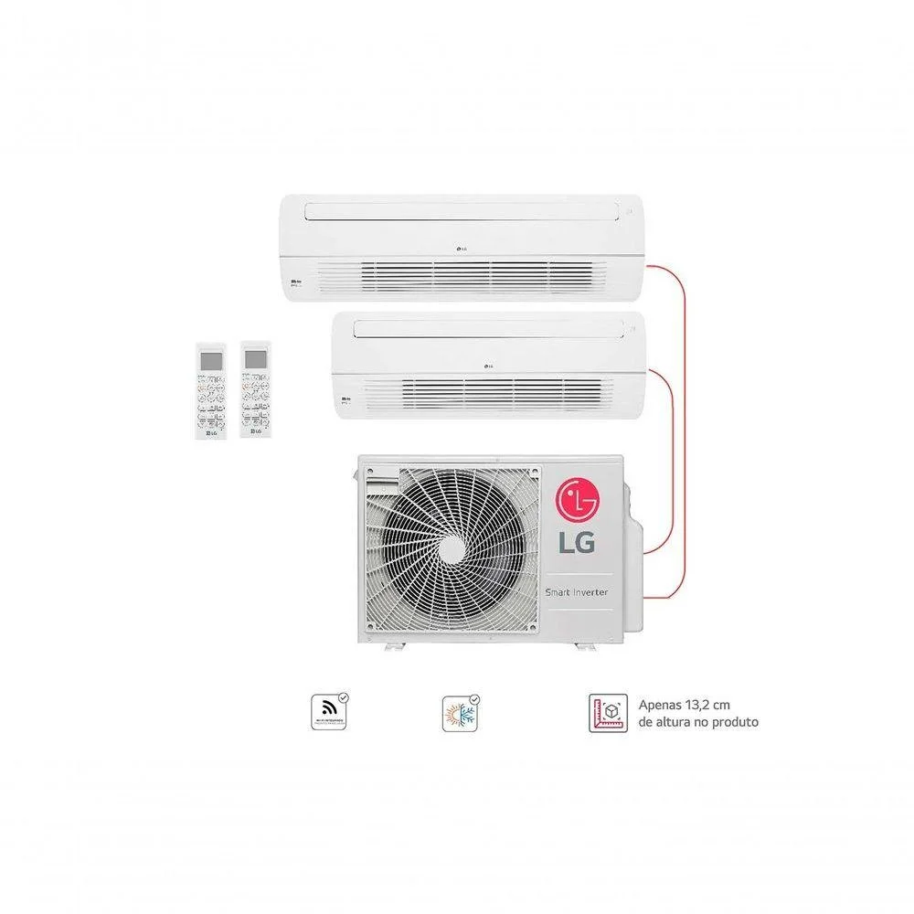Imagem 5 de 5 do produto Ar Condicionado Multi Split Lg 2 Ambientes (cassete 1 Via 1x9, 1x18) - Quente/frio Wi-fi 220v