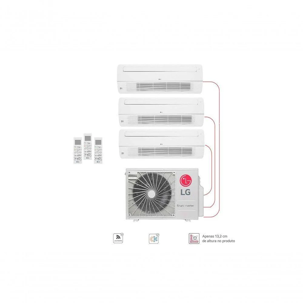 Imagem 5 de 5 do produto Ar Condicionado Multi Split Lg 3 Ambientes (cassete 1 Via 1x9, 2x12) - Quente/frio Wi-fi 220v