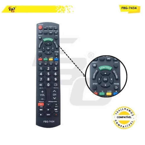 Imagem 2 de 4 do produto Controle Remoto Compatível Com Tv Panasonic Lcd - Modelo Fbg-7434