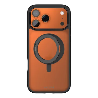 Capa Magsafe Iphone 17 Pro Max Preta - Kickstand - Transparente: