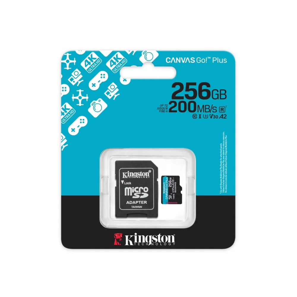 Imagem 2 de 5 do produto Cartão De Memoria 256gb Micro Sdxc Cl10 200mb Canvas Go Plus Sdcg4/256gb