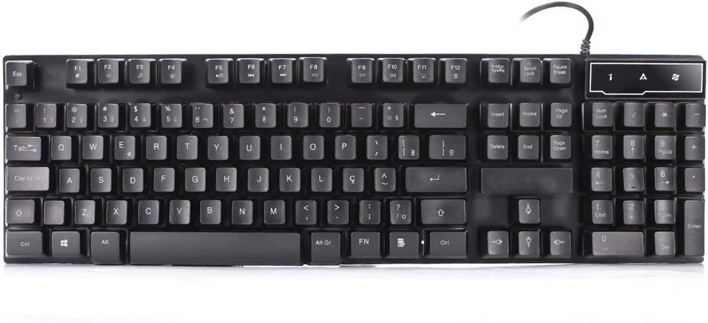 Imagem 3 de 3 do produto Teclado Gamer Semi Mecânico Multimídia LED RGB Qwerty Antighosting