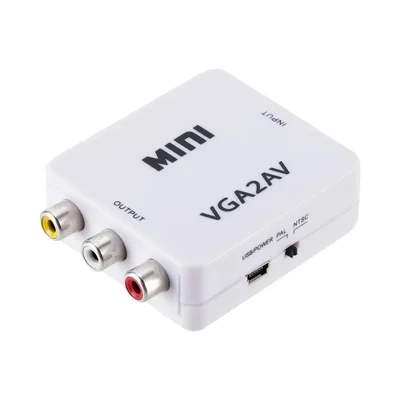 Mini Conversor Adaptador Vga Para Áudio E Vídeo Av Rca Ativo