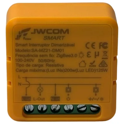 Mini Interruptor Relé Zigbee Dimmer Amazon Tuya Laranja Sa-mz21-md01