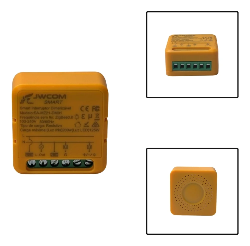 Imagem 2 de 4 do produto Mini Interruptor Relé Zigbee Dimmer Amazon Tuya Laranja Sa-mz21-md01
