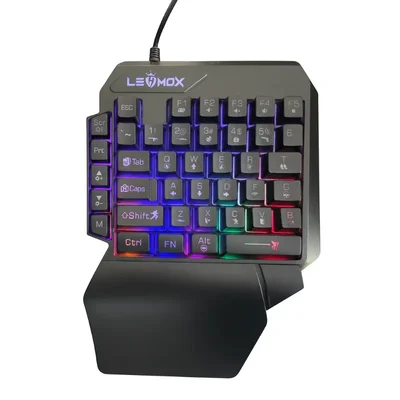 Teclado Gamer Single Hand Lehmox Ley-2083 RGB — 39 Teclas — Iluminação Compacta