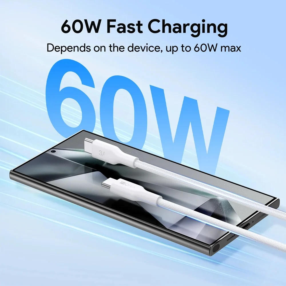 Imagem 5 de 5 do produto Cabo Usb C 1hora Máximo 3a Macho/macho 1 Metro Branco