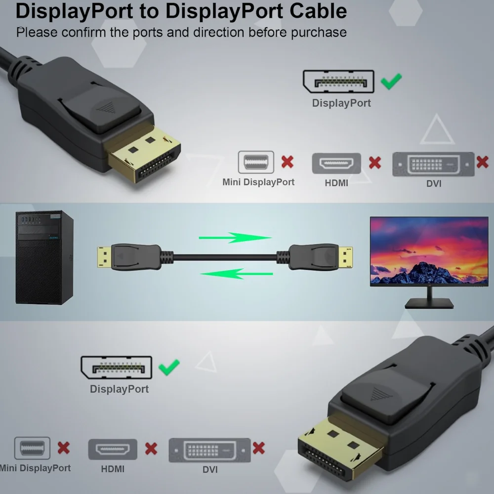 Imagem 5 de 5 do produto Cabo Displayport Para Displayport 3m Benfei Vesa 4k 60hz