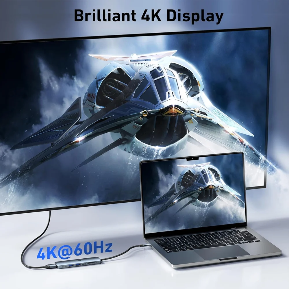 Imagem 2 de 5 do produto Benfei Hub Usb C 7 Em 1 HDMI 4k60hz Pd100w Usb 3.0 Sd/ft