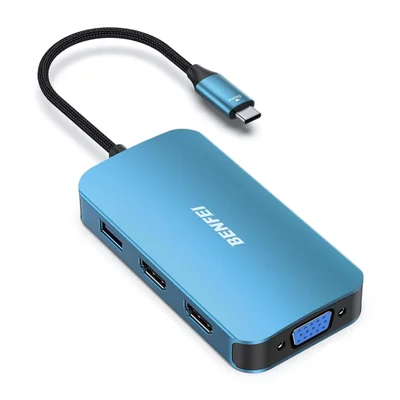 Hub Usb C Benfei Mst 8 Em 1 HDMI Vga Usb 3.0 100w Pd Aux