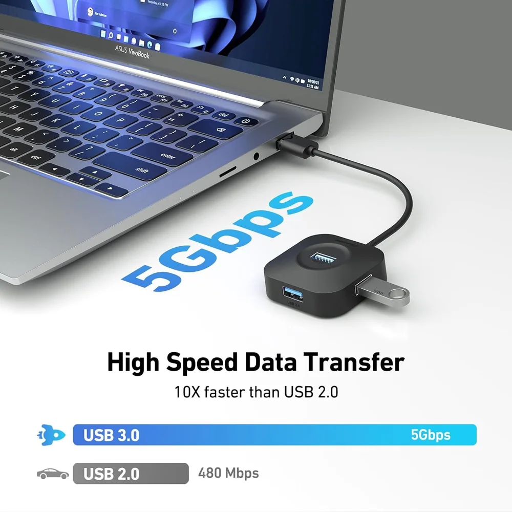 Imagem 4 de 5 do produto Benfei Hub Usb 3.0 4 Portas Usb A Ultra Compacto Divisor