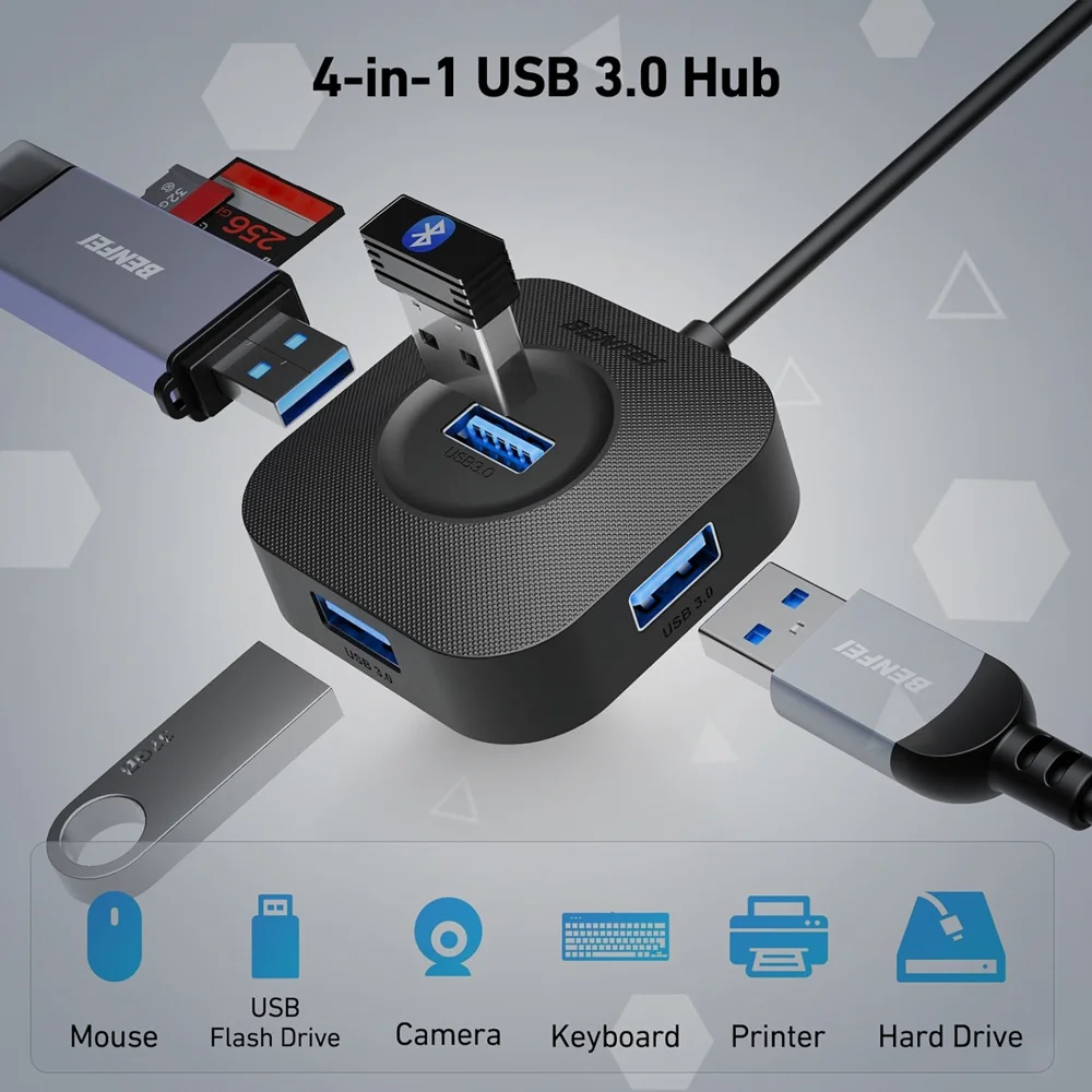 Imagem 5 de 5 do produto Benfei Hub Usb 3.0 4 Portas Usb A Ultra Compacto Divisor