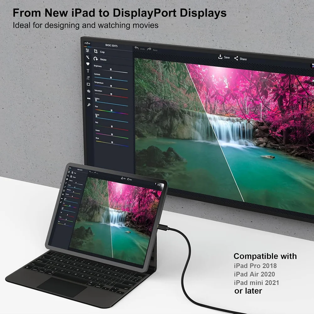 Imagem 4 de 5 do produto Cabo Usb-c Para Displayport Benfei 0,9m 8k/60hz 4k/144hz