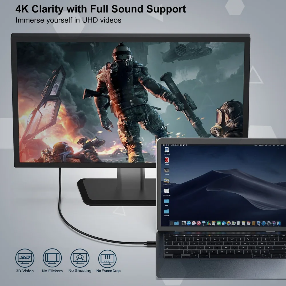 Imagem 5 de 5 do produto Cabo Usb-c Para Displayport Benfei 0,9m 8k/60hz 4k/144hz