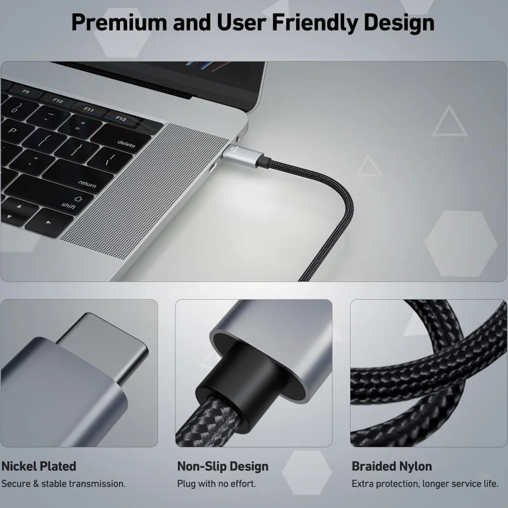 Imagem 3 de 5 do produto Benfei Cabo Usb C Pra HDMI 4k 60hz 1,8m Pacote 2 Unidade