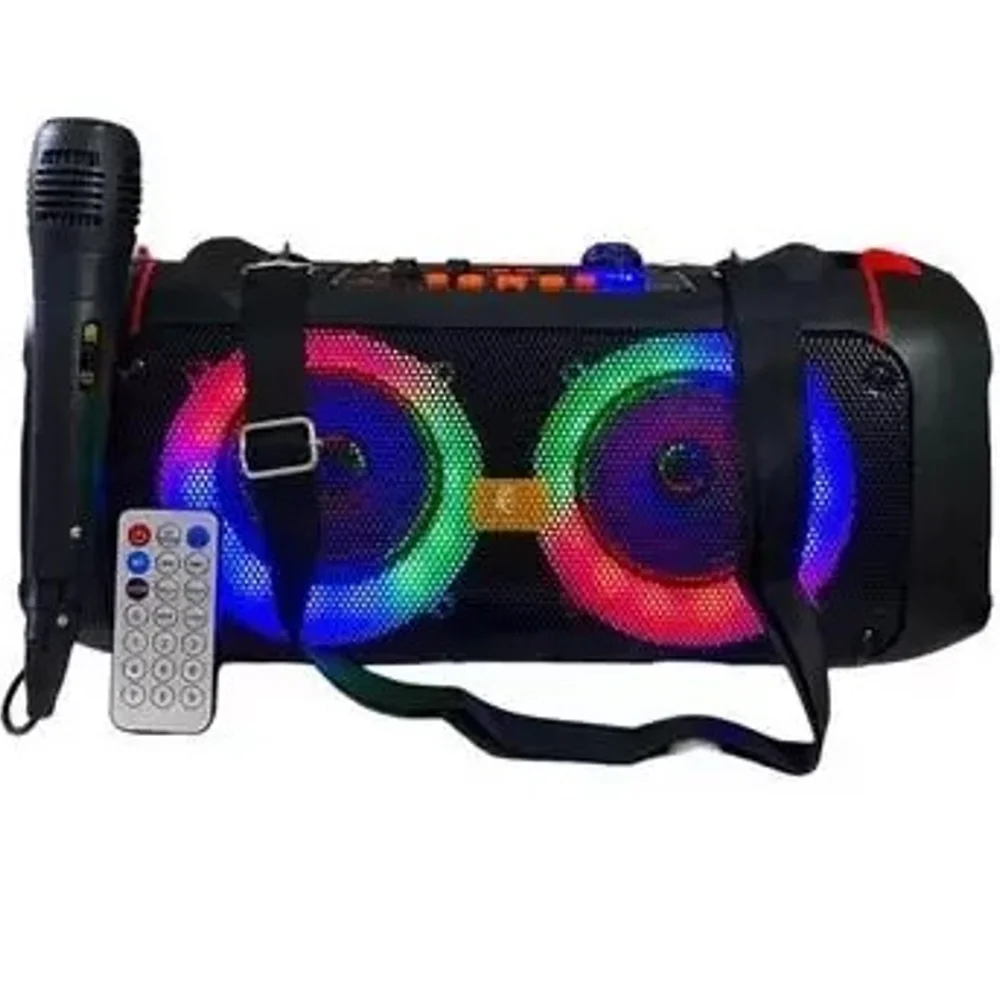 Imagem 2 de 3 do produto Caixa De Som Portátil Sem Fio, Emparelhamento Bluetooth, Auto Falante Stereo 16w, Luz RGB, Suporte Tf | Usb | Fm | Tws, Graves Potentes, Alça De Pendurar, Recarregável, Bivolt