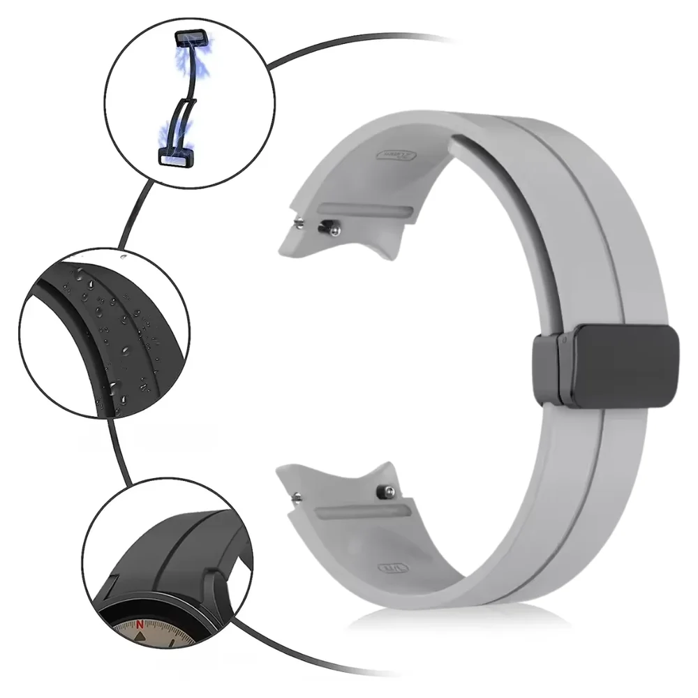 Imagem 3 de 3 do produto Pulseira De Silicone Magnética Para Galaxy Watch - Cinza