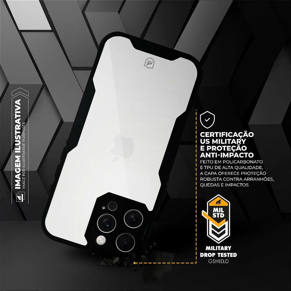 Imagem 2 de 5 do produto Capa Para Iphone 17 Pro - Dual Shock Sense Preta - Gshield