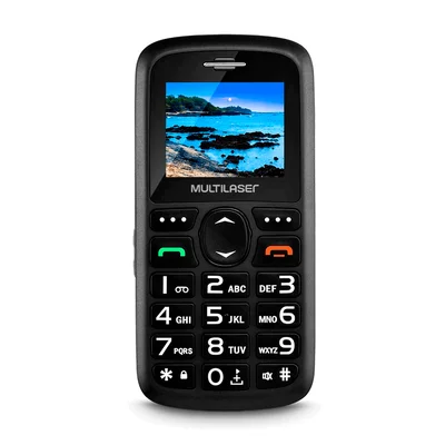Celular Multi P9109 Vita 3g + Base Botão Sos Teclas Grandes - P9091 Cor:preto