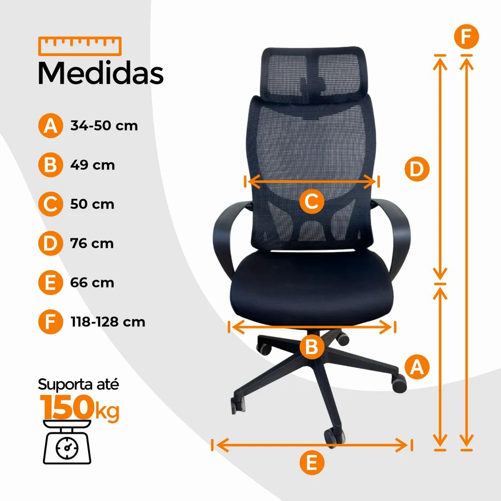 Imagem 3 de 5 do produto Cadeira De Escritório Presidente Oficial Verona - 2 - Verona Com Apoio