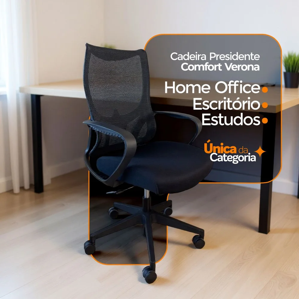 Imagem 2 de 5 do produto Cadeira De Escritório Presidente Oficial Verona - 6 - Verona Sem Apoio