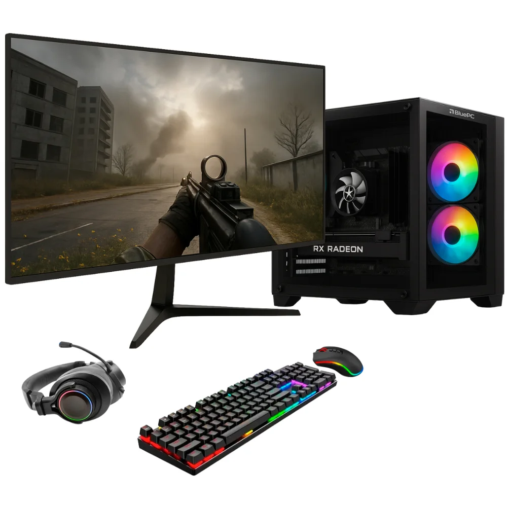 PC Gamer Completo Balão.info Frag, Intel Core i5 12400f, Radeon Rx 6600 8GB, 16gb Ddr4, SSD 512gb Nvme, Monitor 23" 75hz, Kit Gamer - Pgbp-fra228