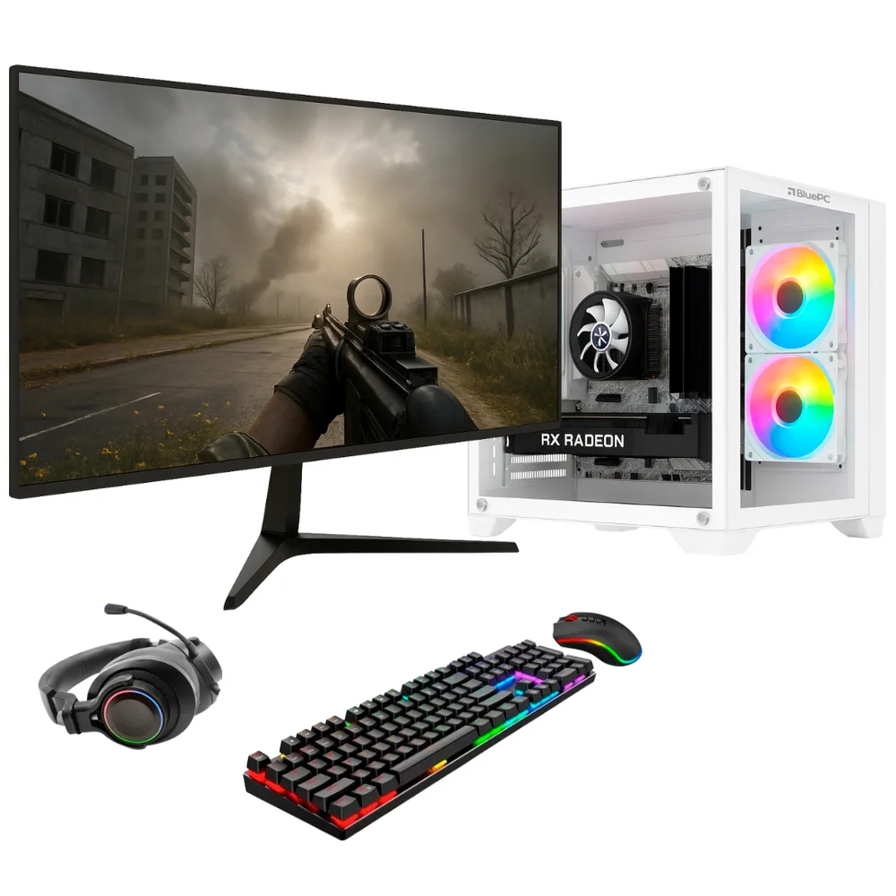 PC Gamer Completo Balão.info Frag, Intel Core i5 12400f, Radeon Rx 580 8GB, 16gb Ddr4, SSD 512gb Nvme, Monitor 23" 75hz, Kit Gamer - Pgbp-fra163