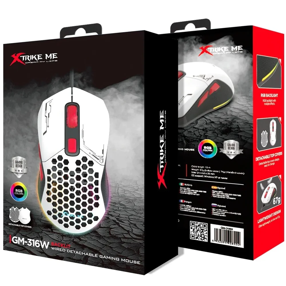 Mouse Gamer Customizável Xtrike-me Gm-316w Branco Mouse Gamer Customizável Xtrike-me Gm-316w Branco