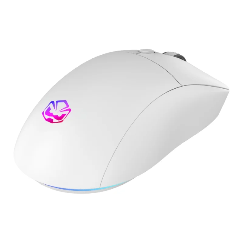 Imagem 2 de 5 do produto Mouse Gamer Sem Fio PCyes Basaran Stealth White Ghost - 10000 Dpi - RGB - 6 Botões - Pmgbrstwg