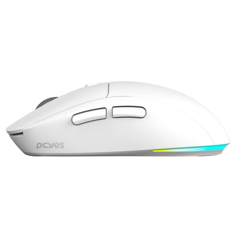 Imagem 5 de 5 do produto Mouse Gamer Sem Fio PCyes Basaran Stealth White Ghost - 10000 Dpi - RGB - 6 Botões - Pmgbrstwg