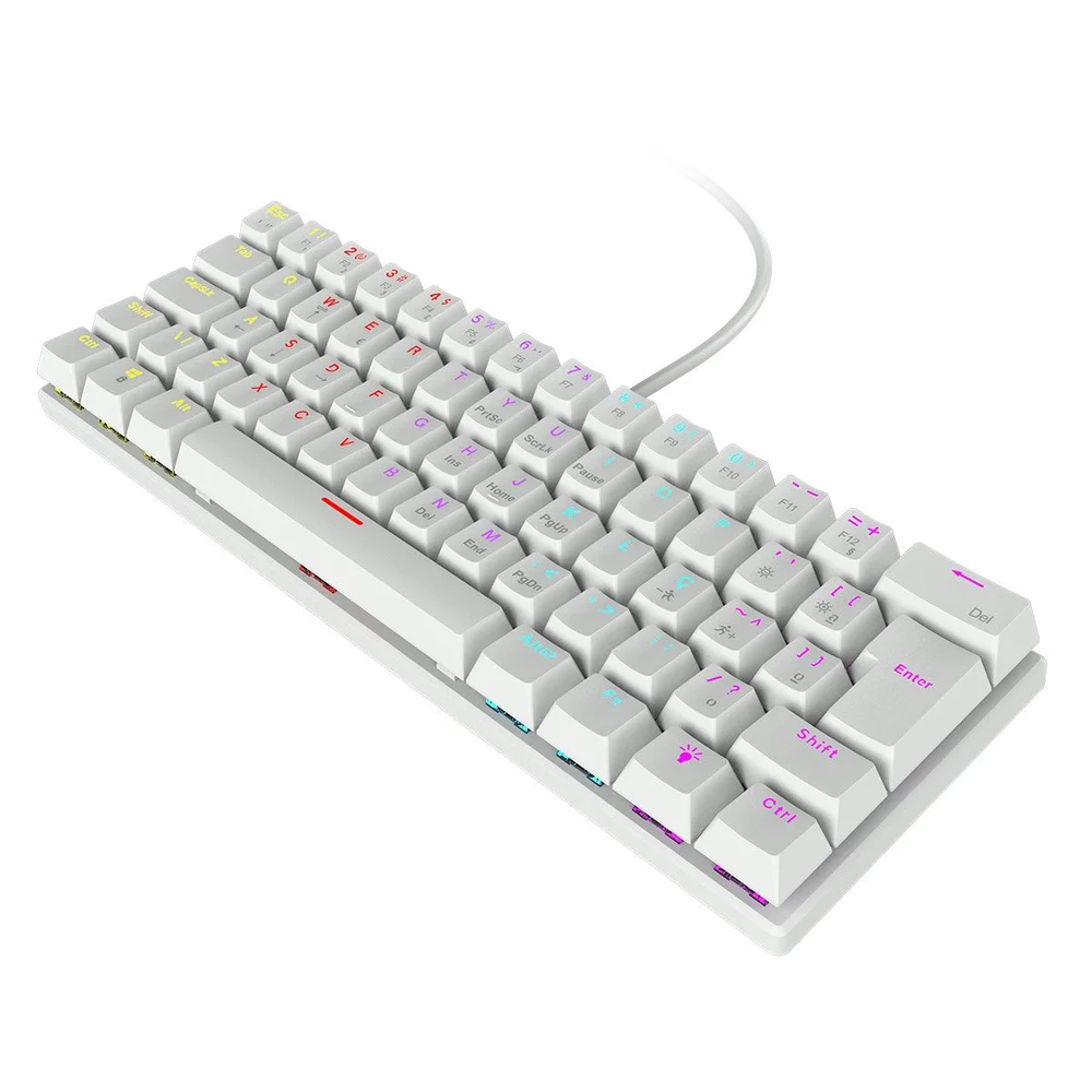 Imagem 2 de 5 do produto Teclado Mecânico 60% Vinik Anihi White - Switch Red - LED Rainbow - Anihiwhrd