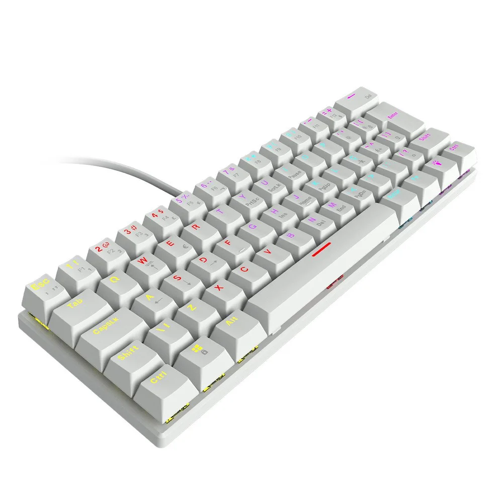 Imagem 3 de 5 do produto Teclado Mecânico 60% Vinik Anihi White - Switch Blue - LED Rainbow - Anihiwhbl