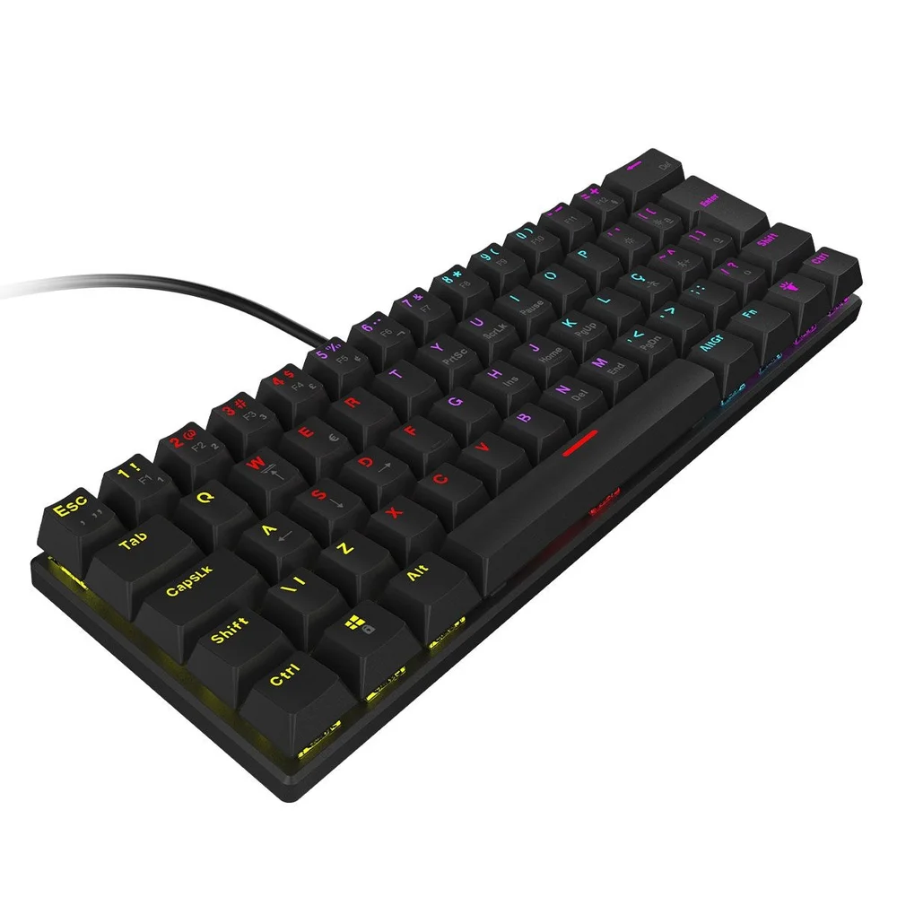 Imagem 2 de 5 do produto Teclado Mecânico 60% Vinik Anihi Black - Switch Blue - LED Rainbow - Anihibkbl
