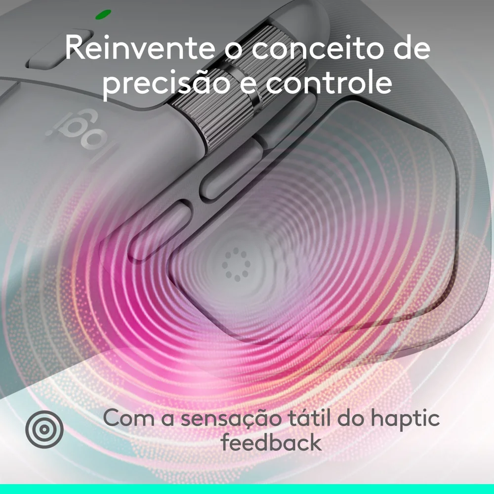 Imagem 4 de 5 do produto Mouse Sem Fio Logitech Mx Master 4 Com Feedback Tátil, Alto Desempenho E Conexão Usb-c/bluetooth - Cinza Claro N/a