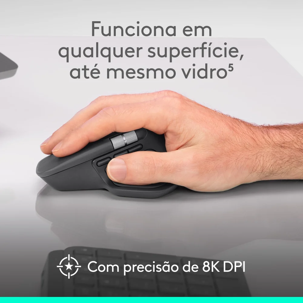 Imagem 5 de 5 do produto Mouse Sem Fio Logitech Mx Master 4 Com Feedback Tátil, Alto Desempenho E Conexão Usb-c/bluetooth - Cinza Claro N/a
