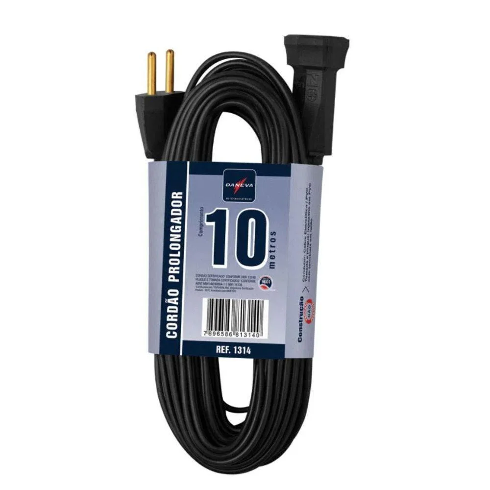 Imagem 1 de 1 do produto Cordao Prolongador Daneva 10 Metros Com Pino Ref.1314