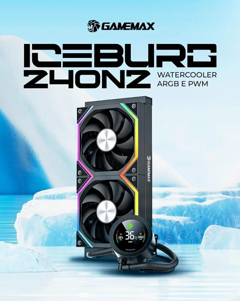 Water Cooler Gamemax Iceburg 240n2 Black ARGB  - Iceburg240n2bkbr 7